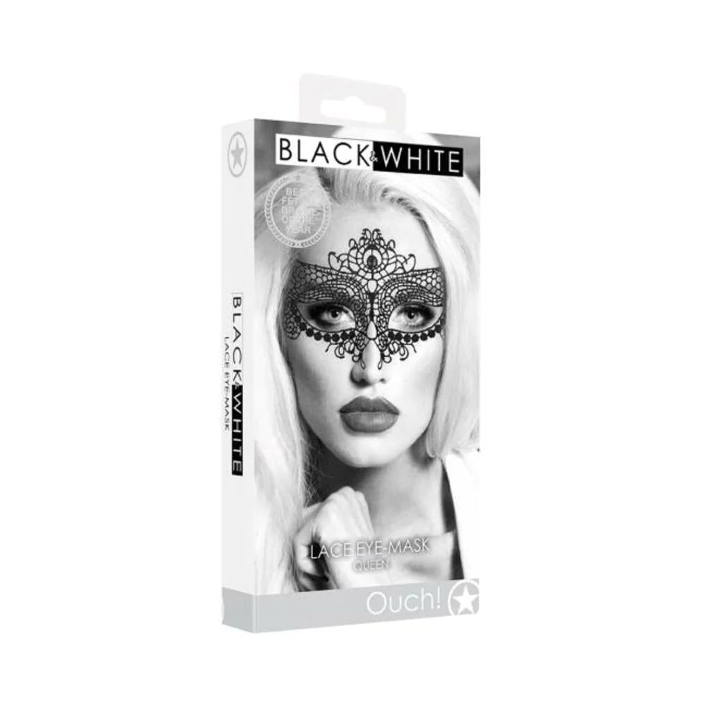 Ouch! Black & White Lace Eye Mask