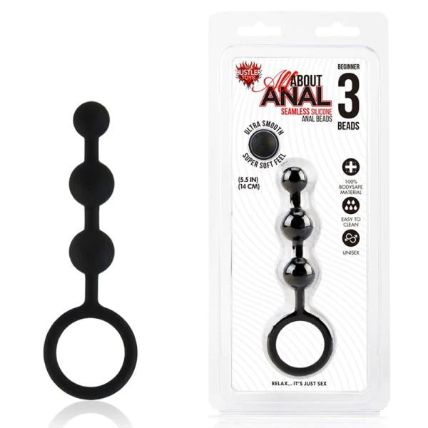 All About Anal Silicone Anal Beads 3 Balls