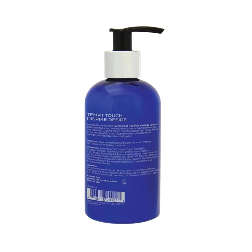 Pure Instinct Pheromone Massage Lotion True Blue 8oz