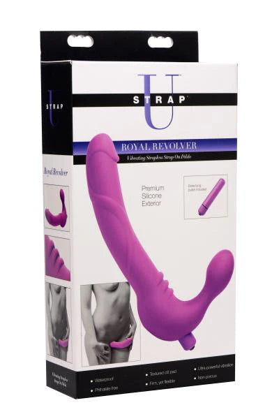 Royal Revolver Vibrating Strapless Silicone Strap On Dildo